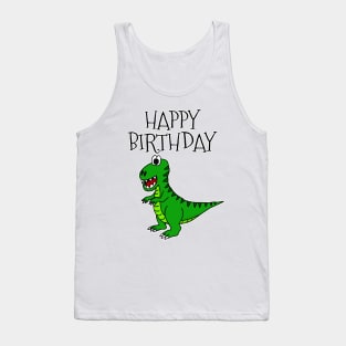 T-Rex Dinosaur Happy Birthday Tank Top